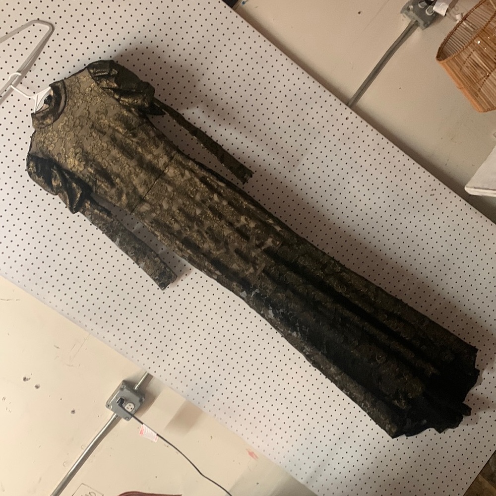 Va Ba Voom black and gold dress very long size medium